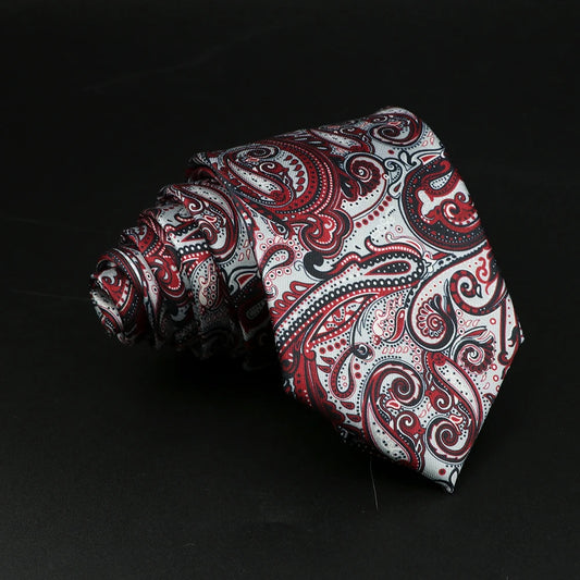 Medolago - Crimson Noir Paisley Tie