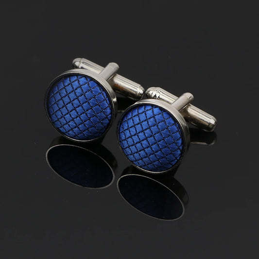 Talisman Cufflink - Blue Plaid