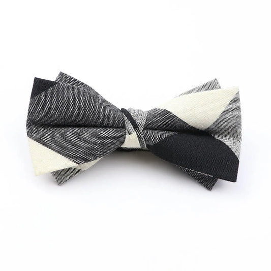 Harington - Black & Ivory Geometric Bow Tie