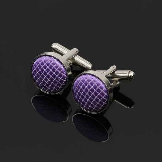 أزرار أكمام تاليسمان - منقوشة أرجوانية فاتحة