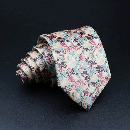 Pallavicini - Beige and Multicolor Paisley Pattern Tie