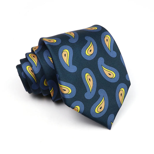 Foxton - Gold Teardrop Paisley Tie