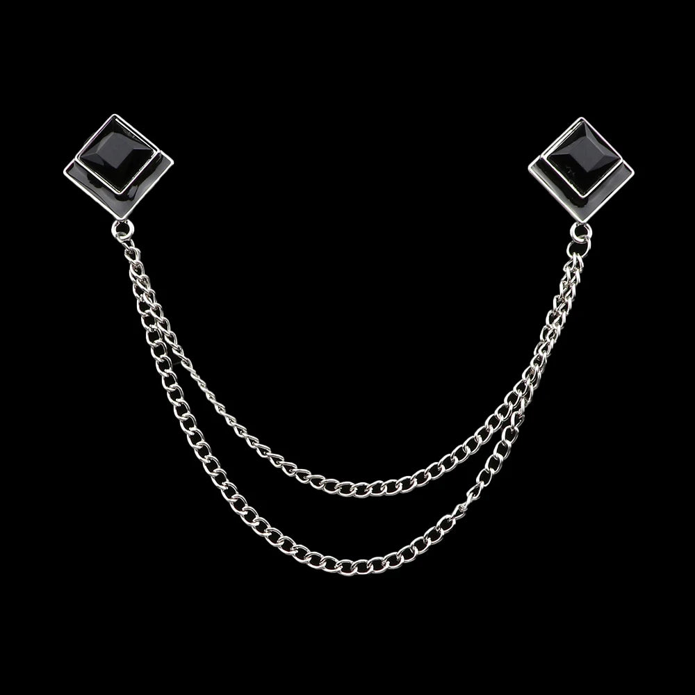Talisman Brooch – Silver Onyx Duet
