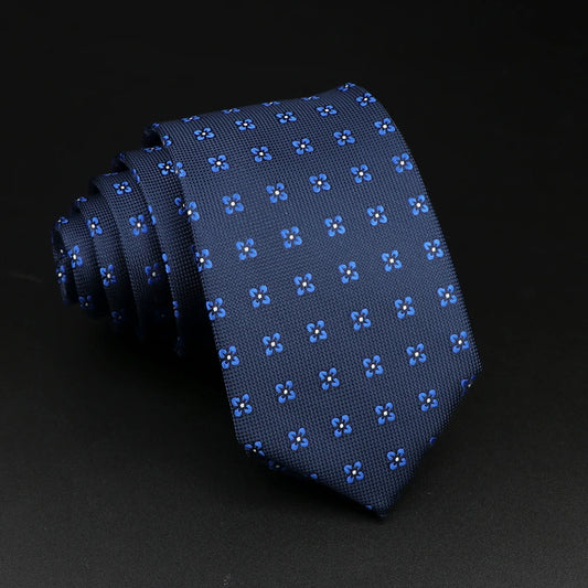 Clisson - Navy Blue Geometric Floral Tie
