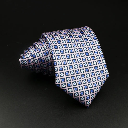 Durfort - Pink and Blue Diamond Patterned Necktie