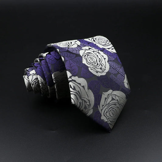 Arundel - Purple & Silver Rose Tie