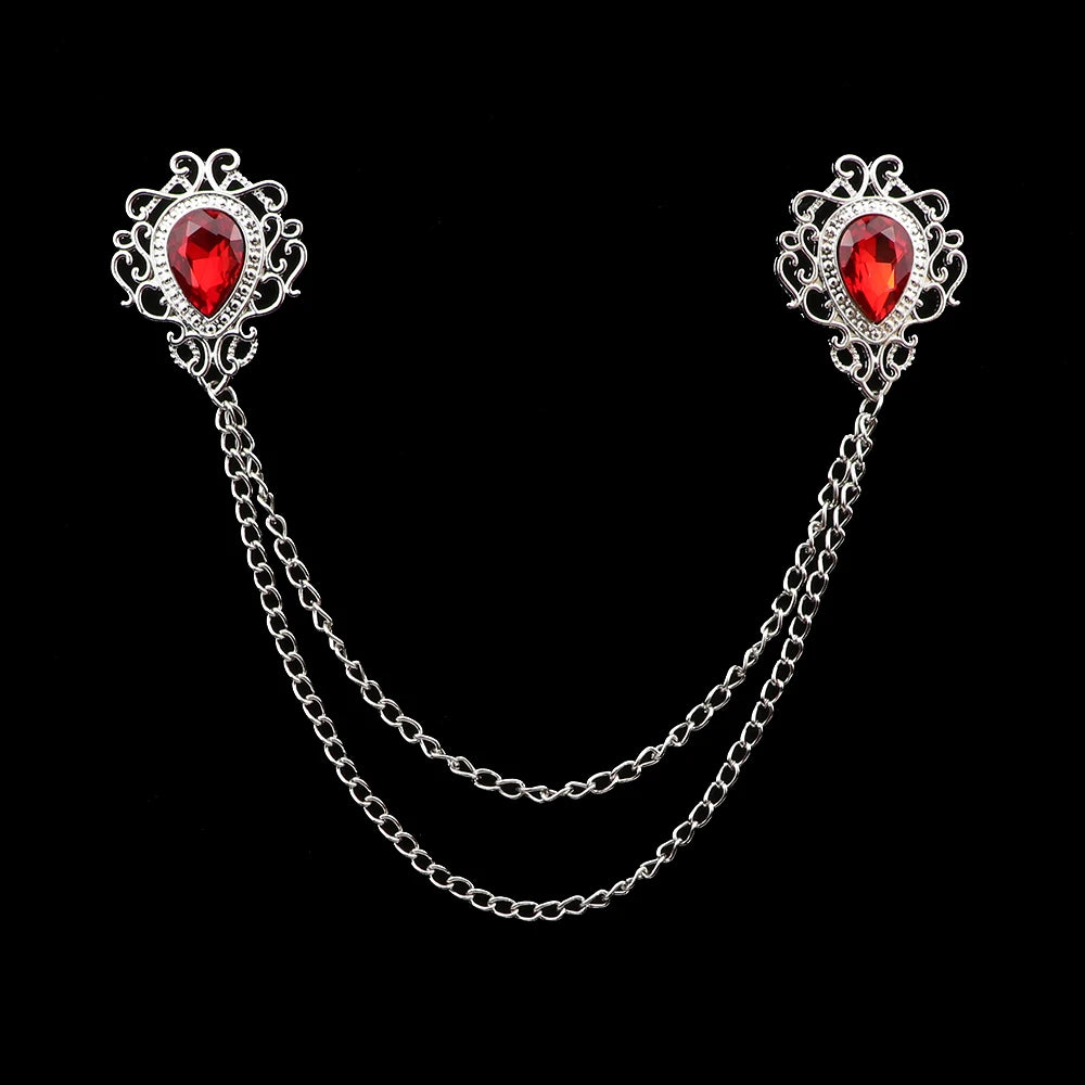 Talisman Brooch - Silver Crimson Filigree Heart