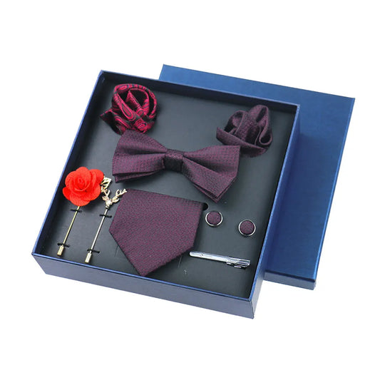 Alarcón - Talisman Tie Set – Burgundy Textured Luxury Set