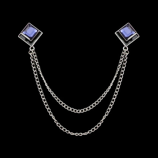 Talisman Brooch – Silver Violet Duet