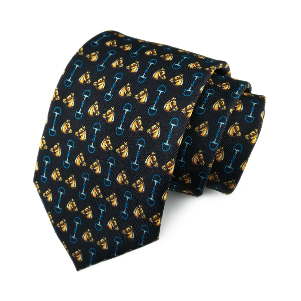 Jervaulx - Navy Horse Bit Tie