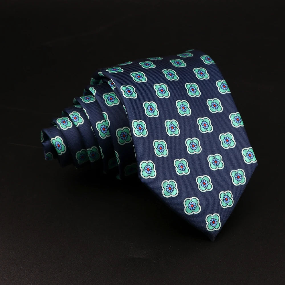 Ardinghelli - Teal Blossom Micro-Print Tie