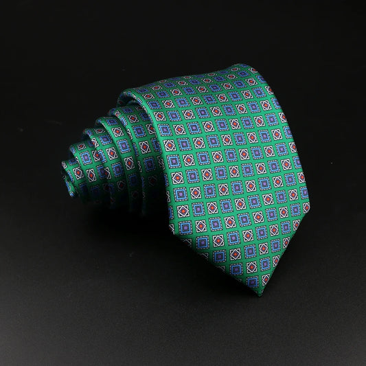 Bourbon-Montpensier - Vibrant Green Geometric Necktie