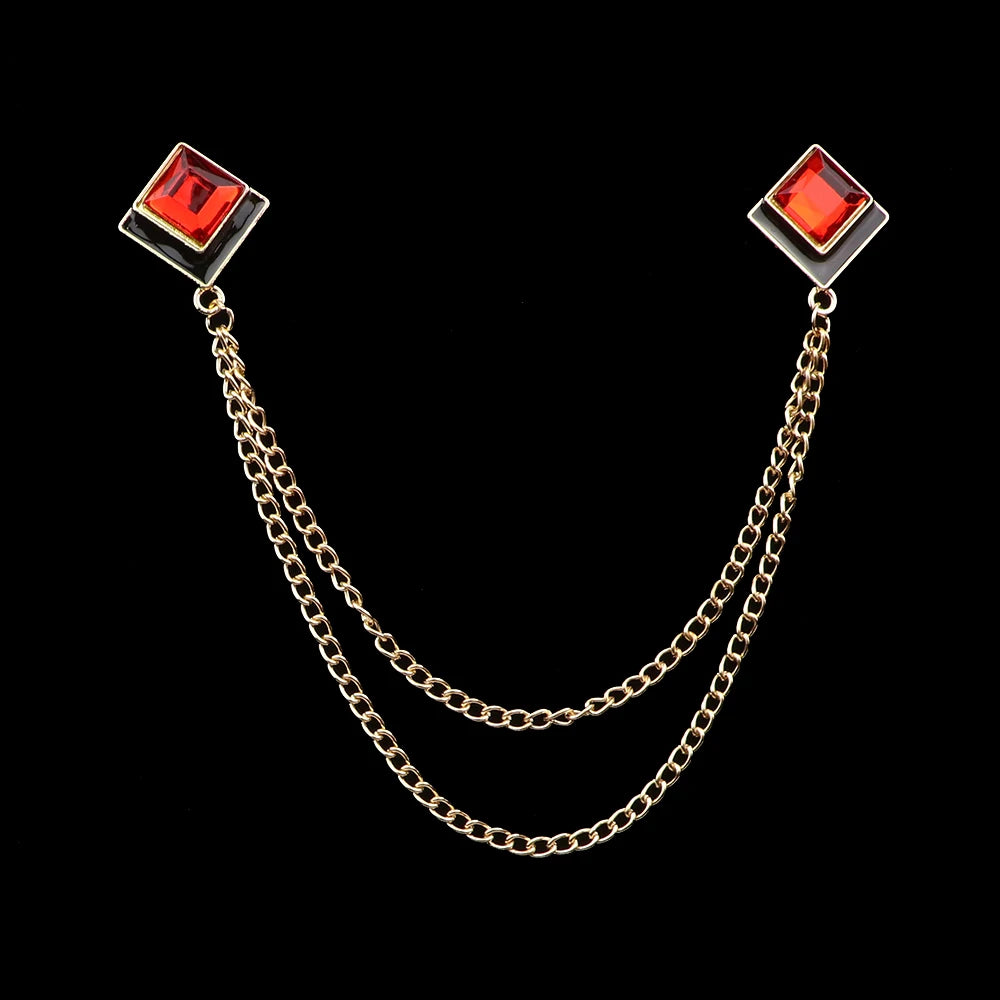 Talisman Brooch – Gilded Crimson Duet