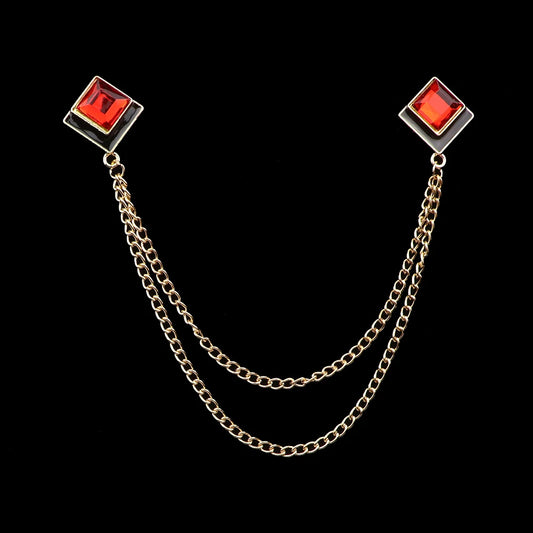Talisman Brooch – Gilded Crimson Duet