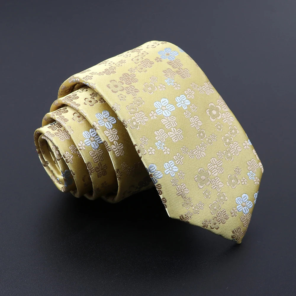 Lulworth - Yellow Mini Floral Tie