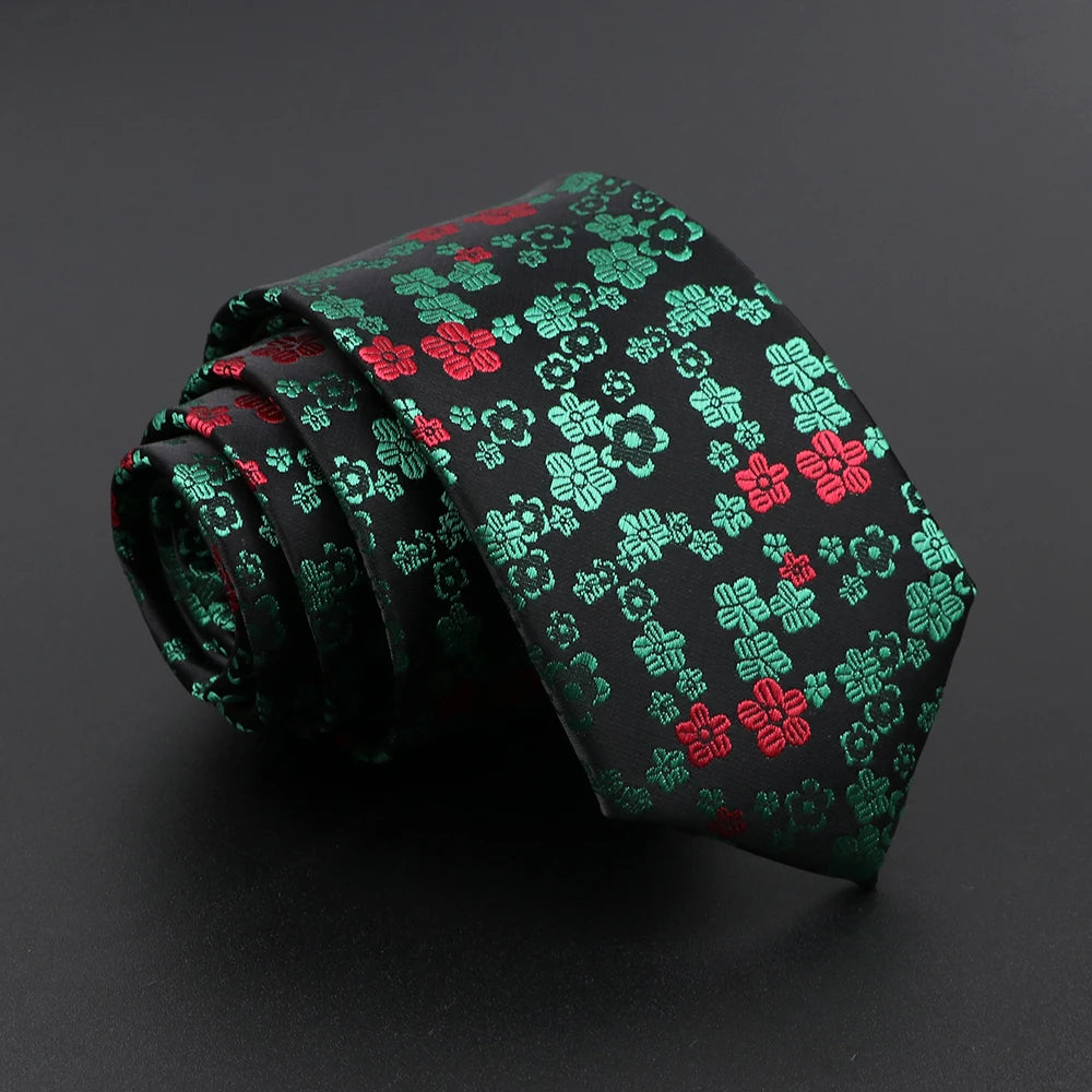 Kenilworth - Black Red Floral Tie