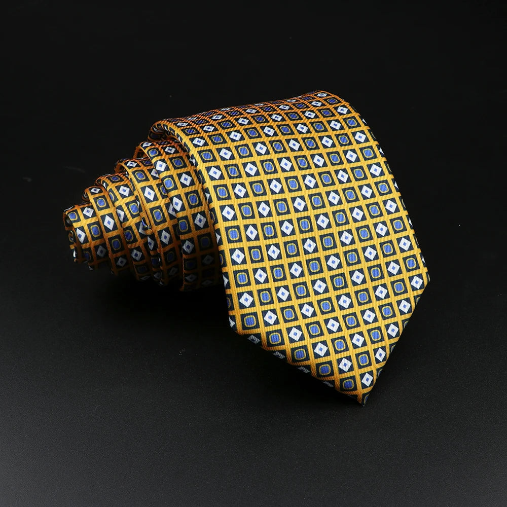 Durfort - Golden Geometric Patterned Necktie
