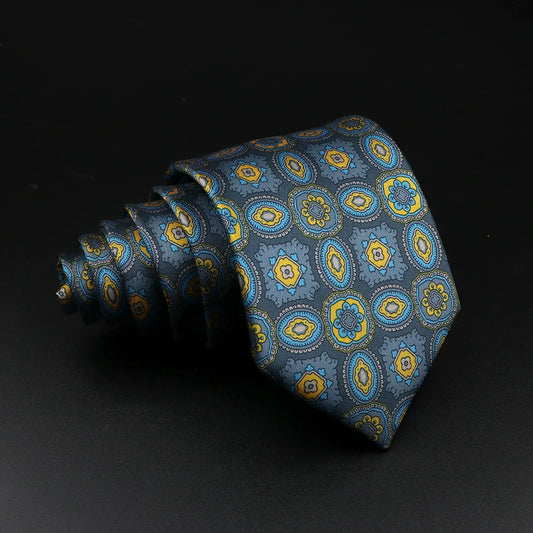 Auvergne - Elegant Blue and Yellow Paisley Necktie