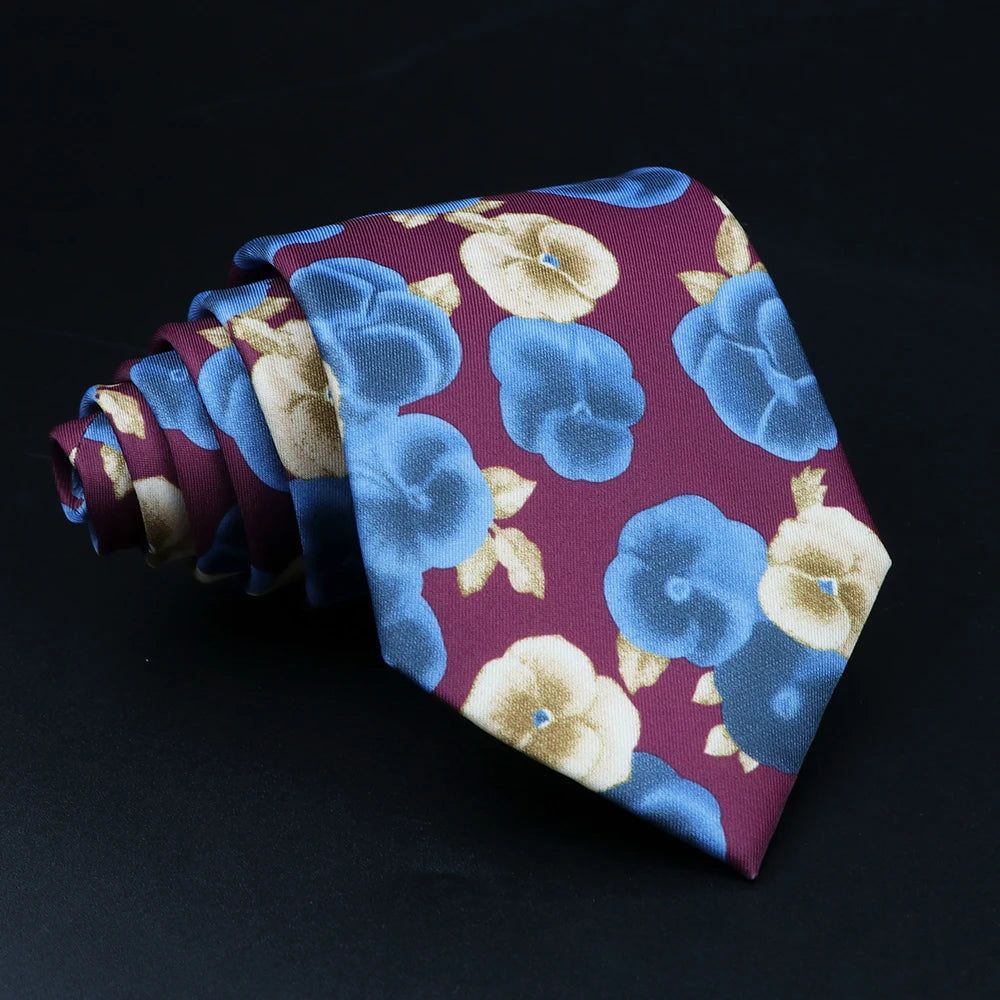 Odescalchi - Burgundy Blue Floral Tie