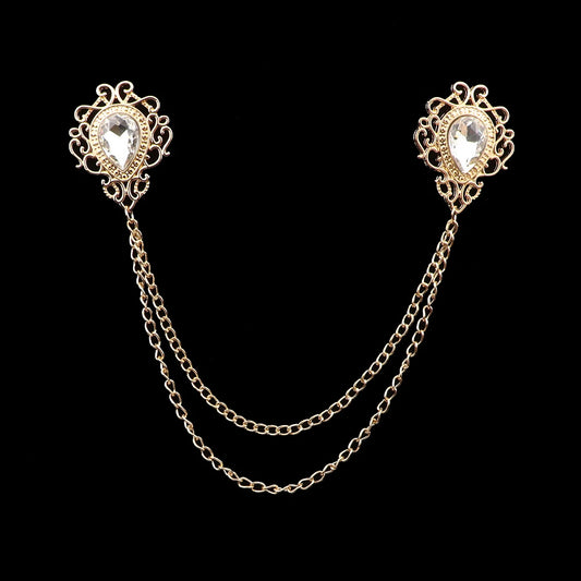 Talisman Brooch - Gold Diamond Filigree Heart