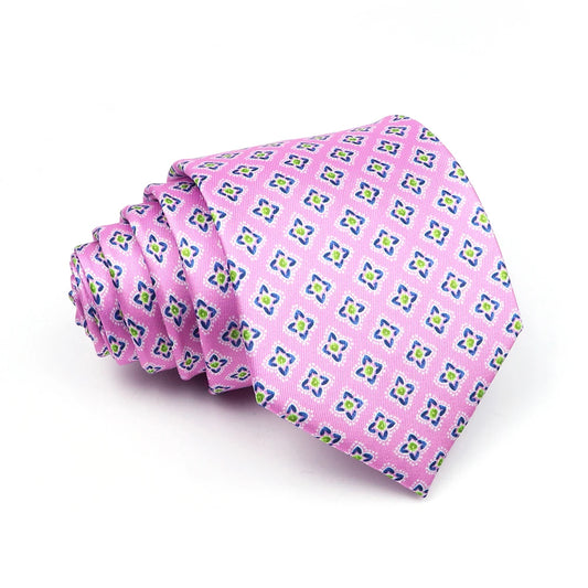Harleston - Pink Floral Grid Tie