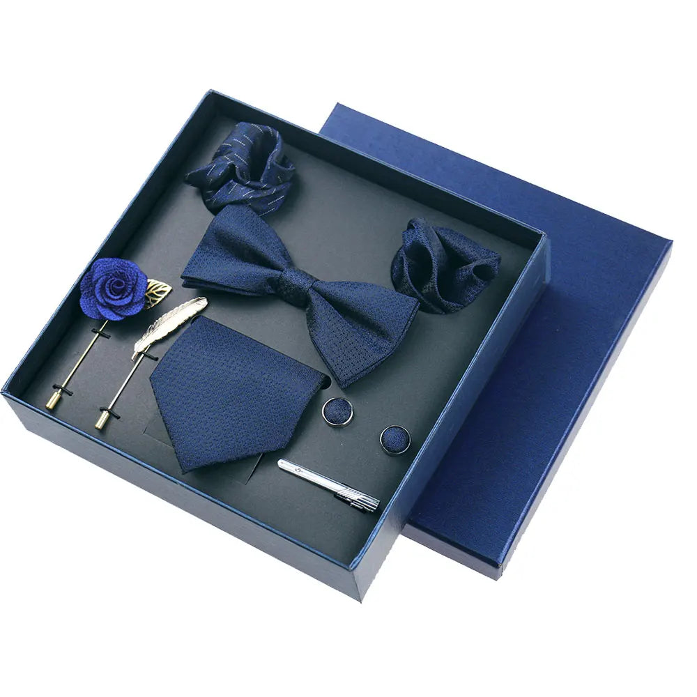 Alarcón - Talisman Tie Set – Midnight Navy Textured Luxury Set