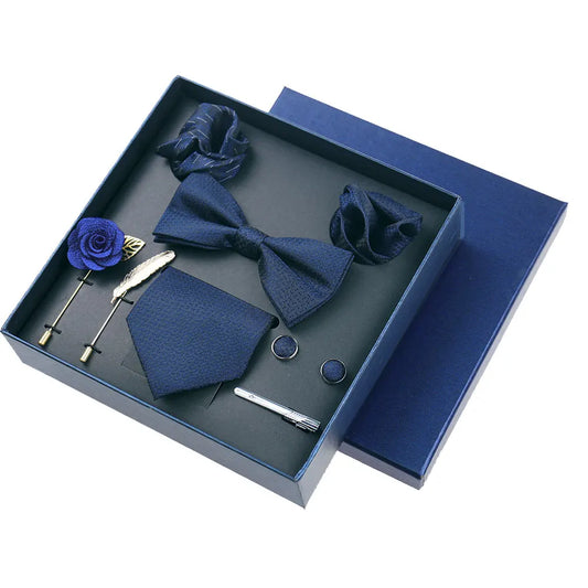 Alarcón - Talisman Tie Set – Midnight Navy Textured Luxury Set