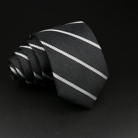 Longueval - Black & Silver Striped Tie