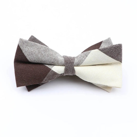 Harington - Brown & Ivory Geometric Bow Tie