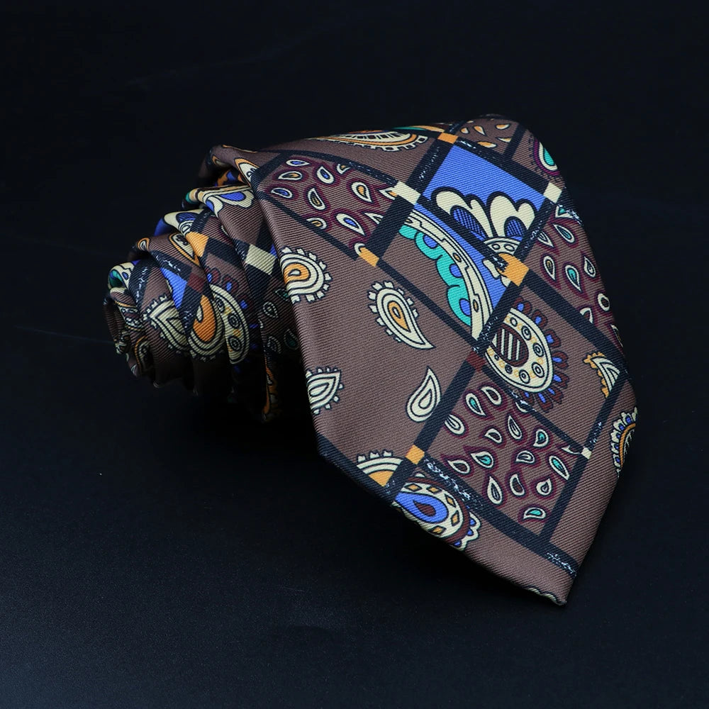Giustiniani - Brown Patchwork Paisley Tie