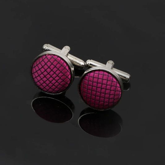 Talisman Cufflink - Hot Pink Plaid