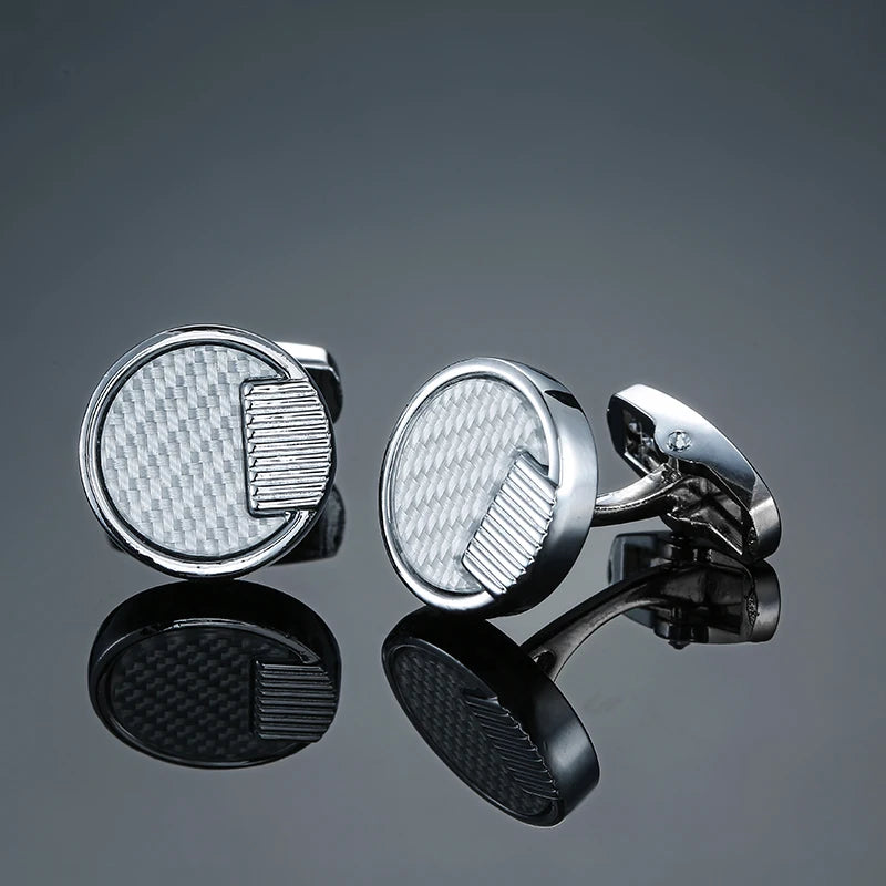 Talisman Cufflink – Silver Weave