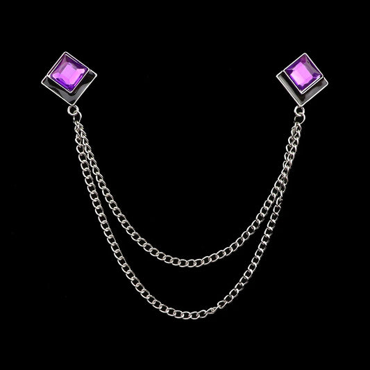 Talisman Brooch – Silver Amethyst Duet