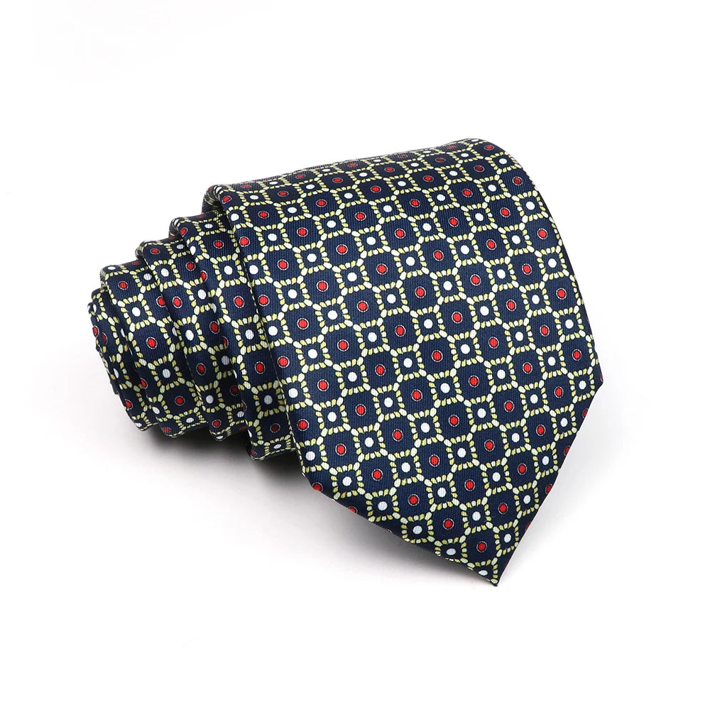 Jevington - Silver Geometric Grid Tie