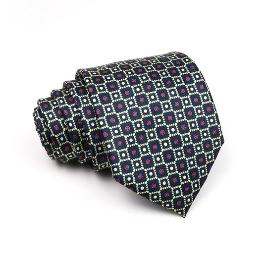Jevington - Silver Geometric Grid Tie