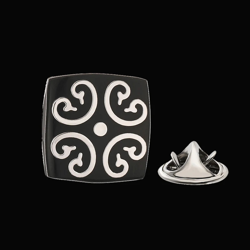 Onyx Filigree brooch
