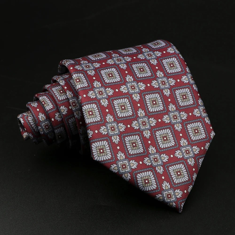 Vitelli - Burgundy Floral Medallion Tie