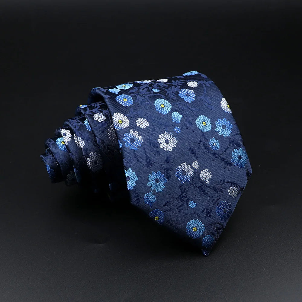 Osuna - Blue Floral Pattern Navy Tie