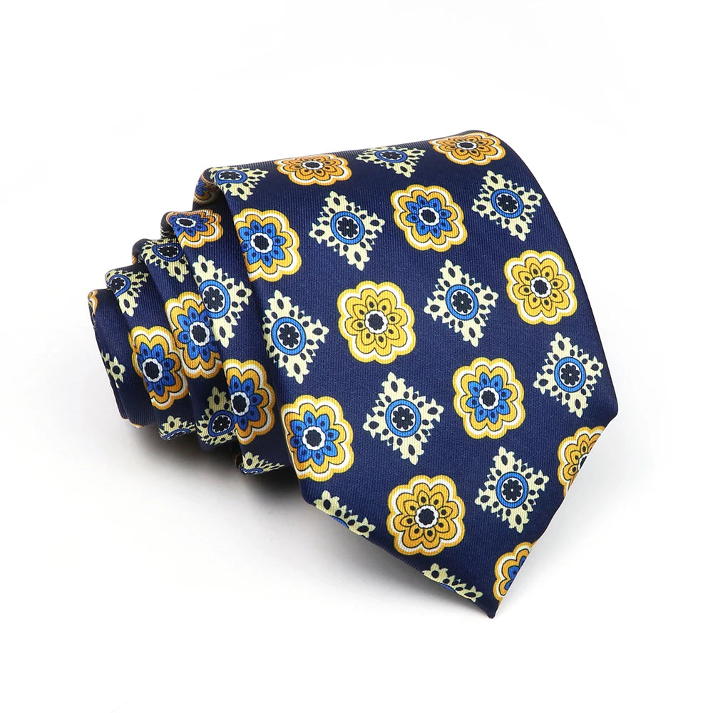 Stowmarket - Navy Gold Medallion Tie