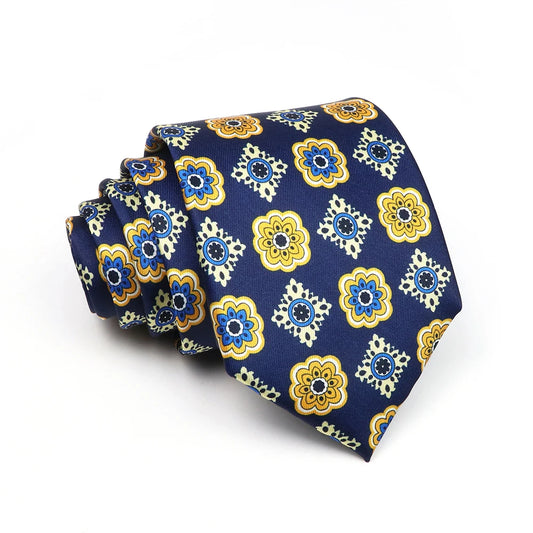 Stowmarket - Navy Gold Medallion Tie