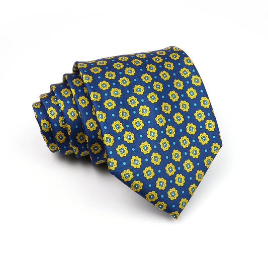 Bramshaw - Navy Gold Floret Tie