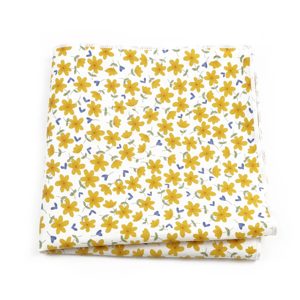Talisman Pocket Square – Golden Daisy Cotton Pocket Square