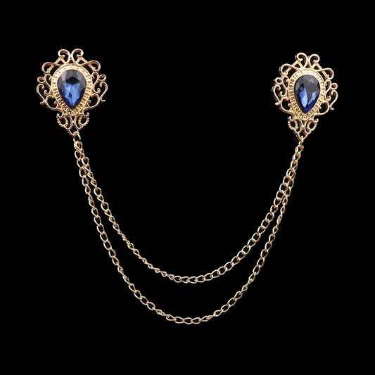 Talisman Brooch - Gold Midnight Filigree Heart
