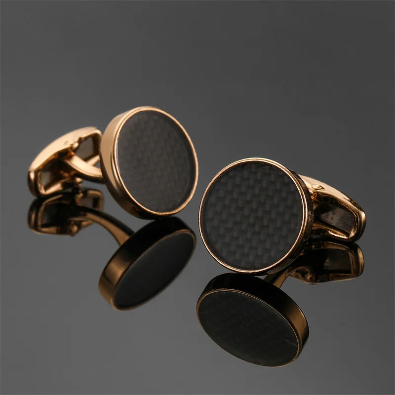 Talisman Cufflink – Obsidian Gold Carbon