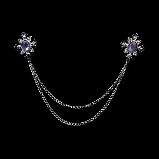 Talisman Brooch - Silver Amethyst Regal Fleur