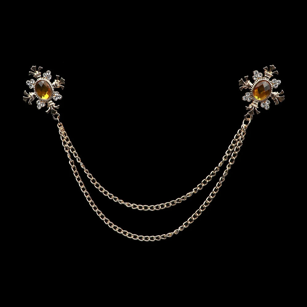 Talisman Brooch - Gold Amber Regal Fleur
