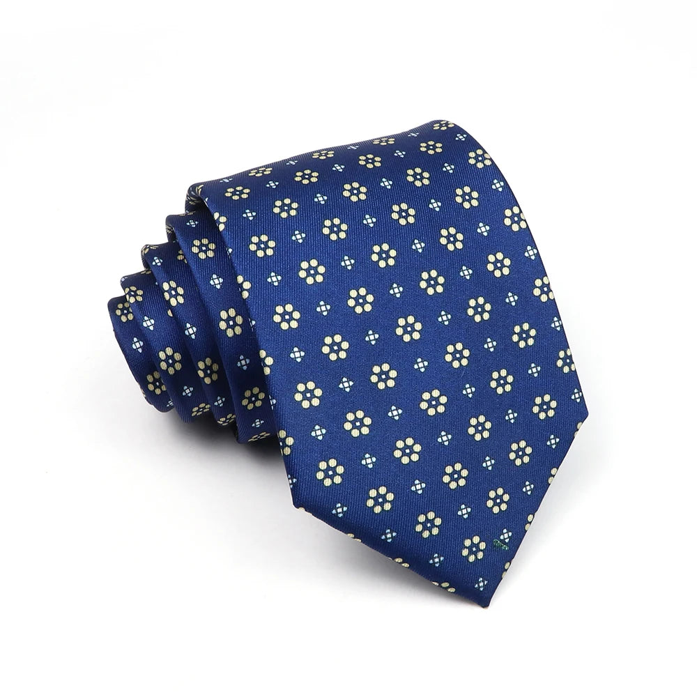 Ringmer - Navy Green Floret Tie