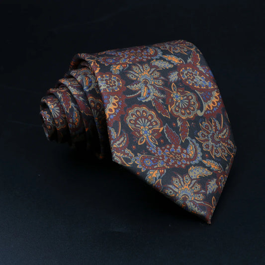 Altemps - ブラック＆ゴールドのペイズリー柄ネクタイ