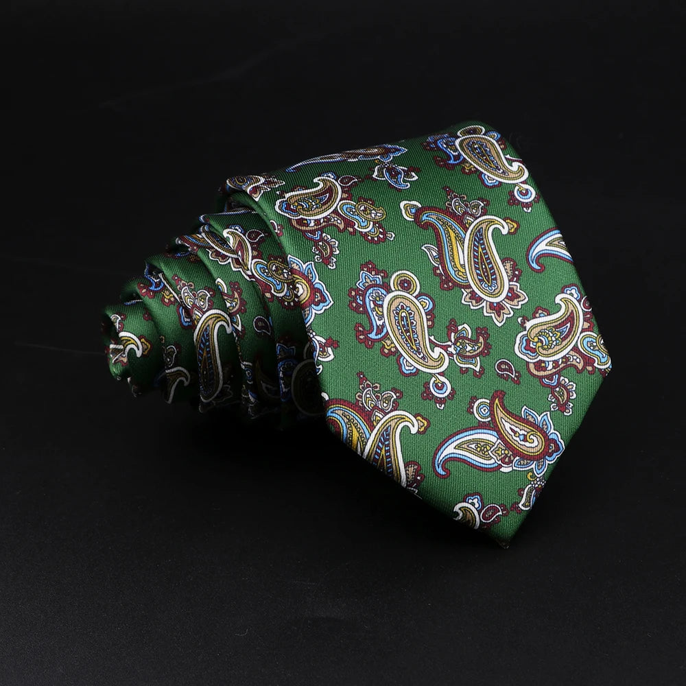 Bonzi - Green Tie with Multicolor Paisley Pattern
