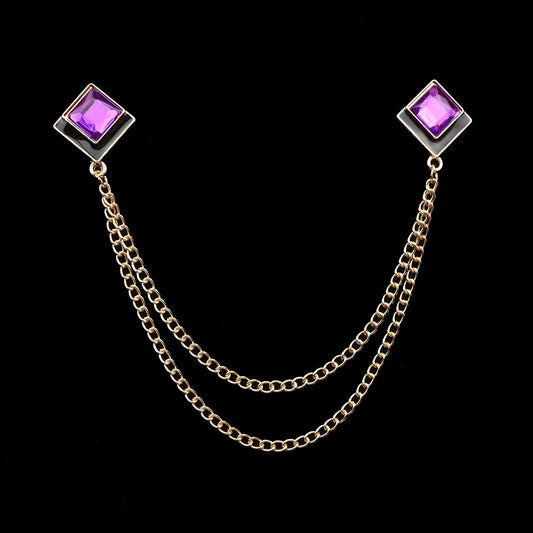 Talisman Brooch – Gilded Amethyst Duet